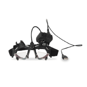 EyeSeeCam seadmed visuaalse impulsi pea pöörlemise testimiseks (vHIT)