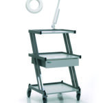 Fysioline tool cart with Luxo LFM 101 Magnifying Lamp – functionality and precision in one!