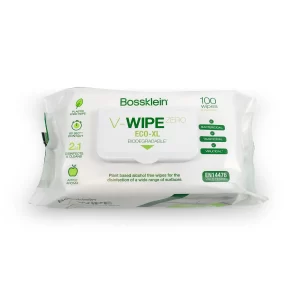 Bossklein BOS8001 – V WIPE ZERO Flowpack 100 Alcohol Free ECO XL Wipes – Apple